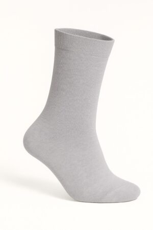 Gri Düz Bilekli Çorap
